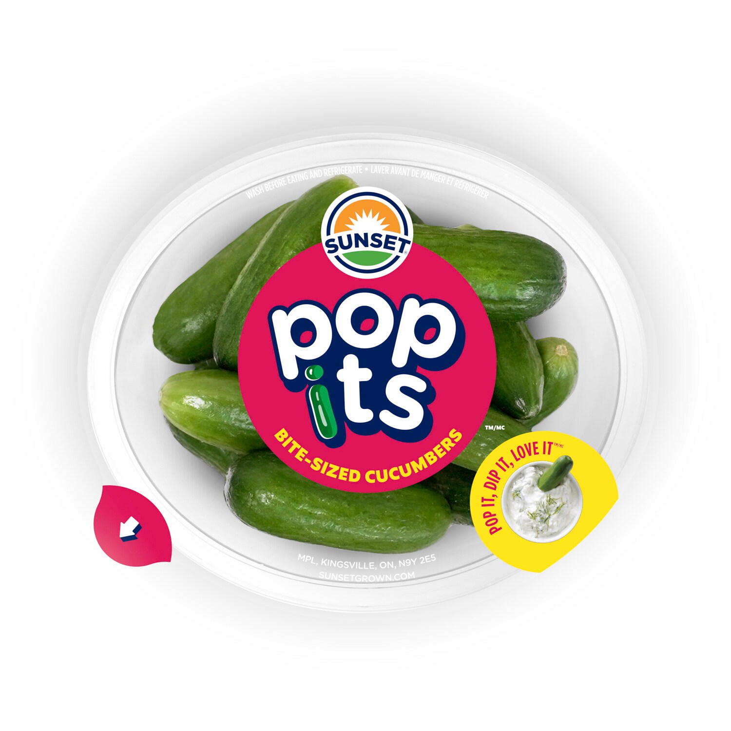 Sunset Grown Pop Its, Bite-Sized Cucumbers