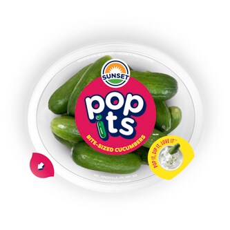 Sunset Grown Pop Its, Bite-Sized Cucumbers