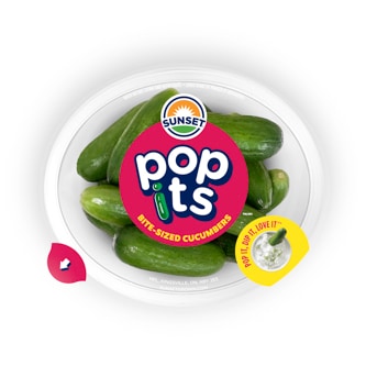 Sunset Grown Pop Its, Bite-Sized Cucumbers