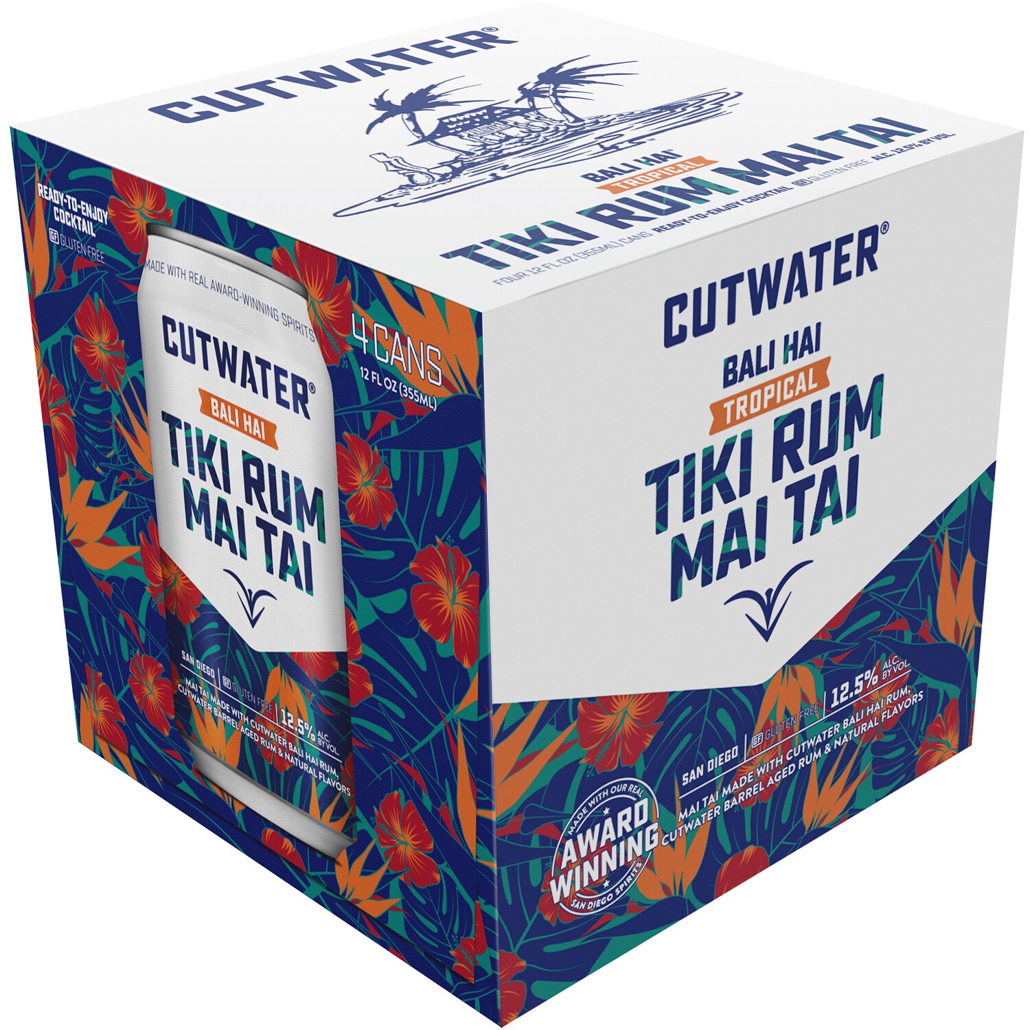 Cutwater Spirits Tiki Rum Mai Tai Cocktail, Cans