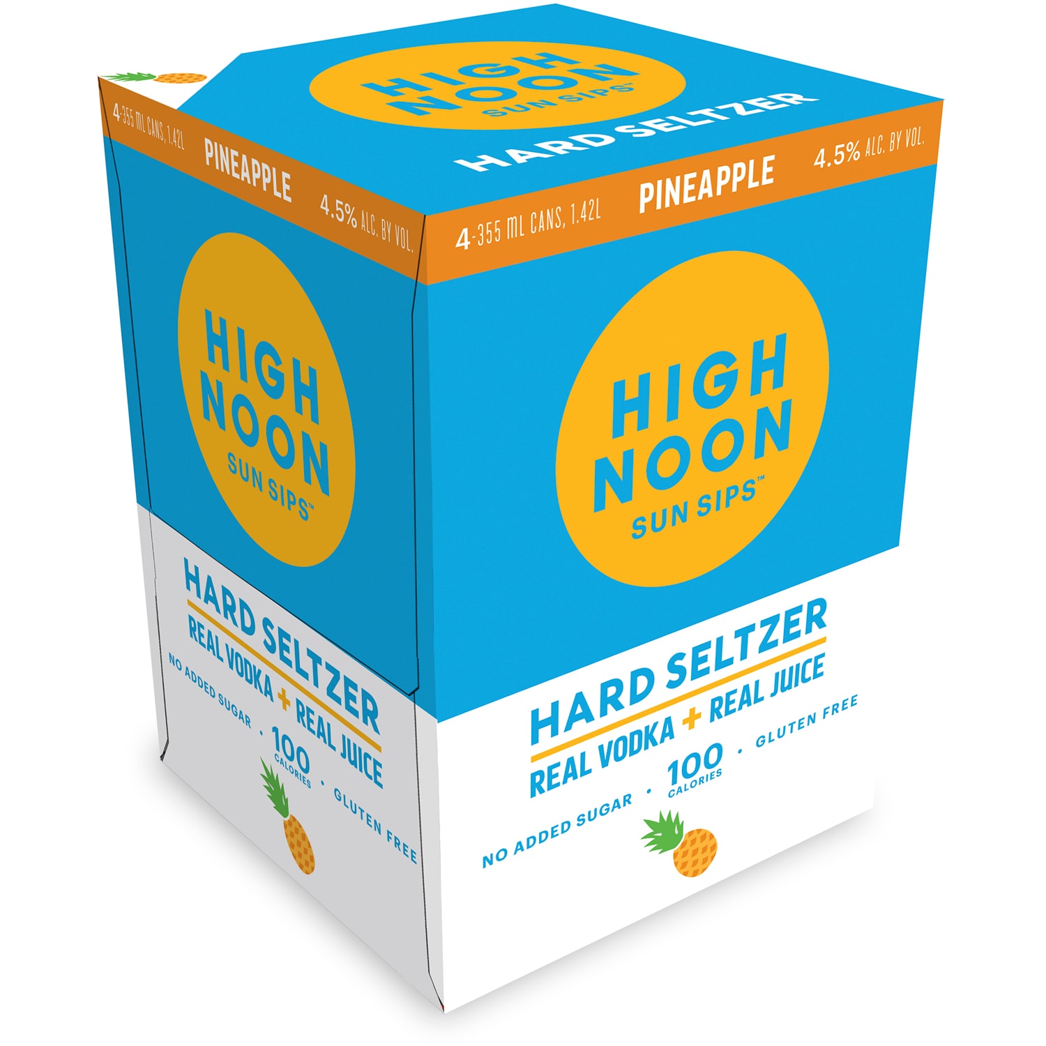 High Noon Hard Seltzer, Pineapple, Cans