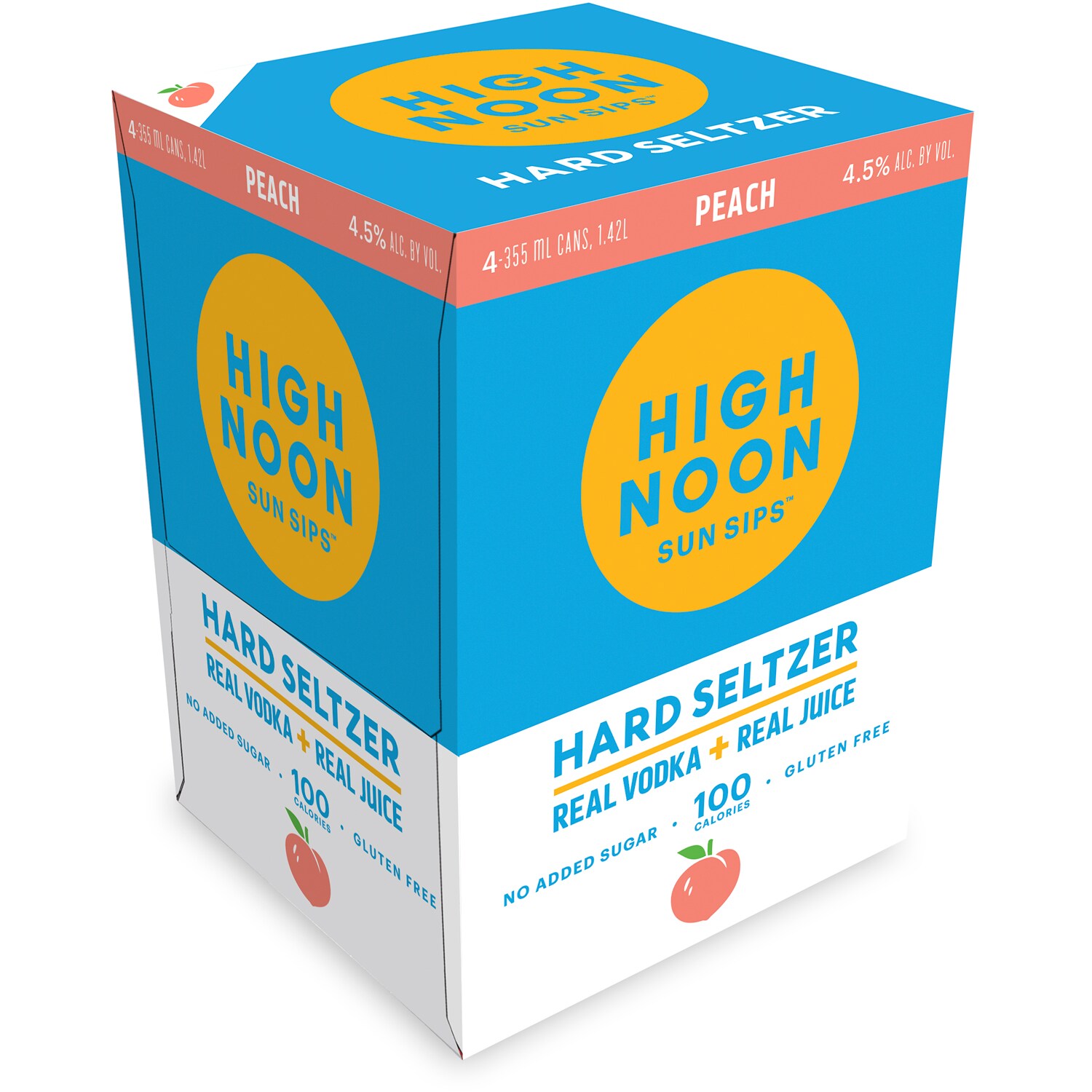 High Noon Hard Seltzer, Peach, Cans