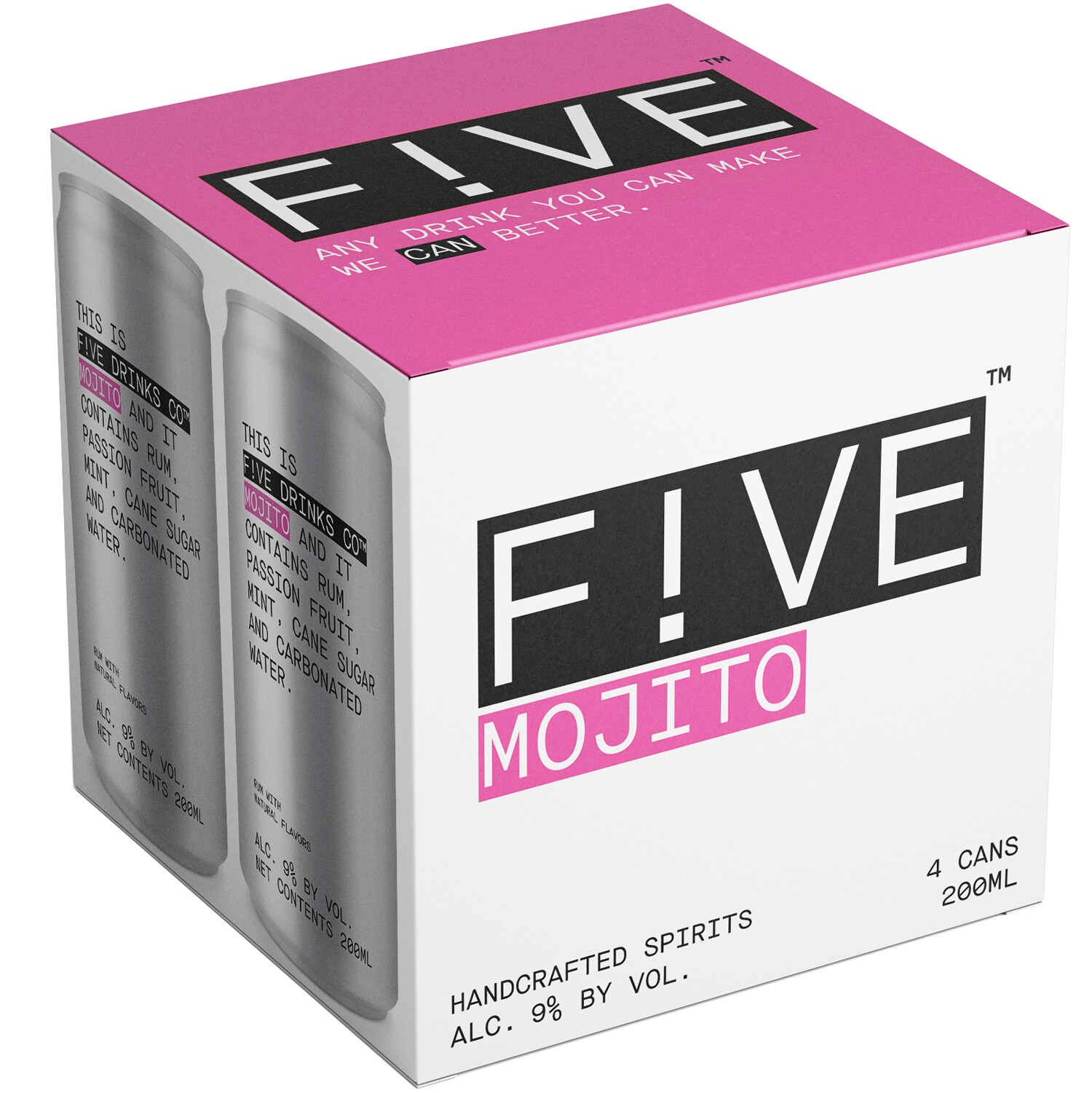 F!ve Drinks Mojito Cocktail, Cans 
