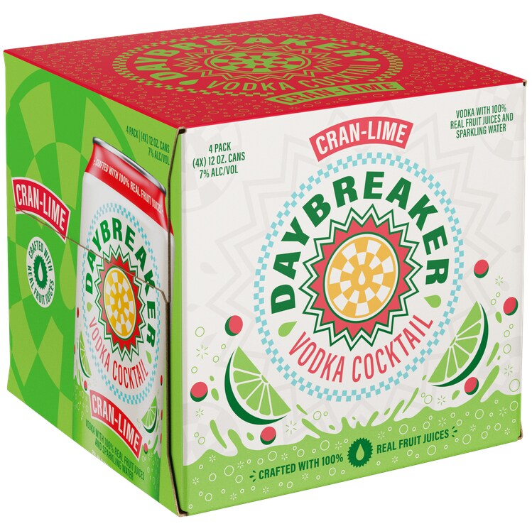 Daybreaker Cran-Lime Vodka Cocktail, Cans