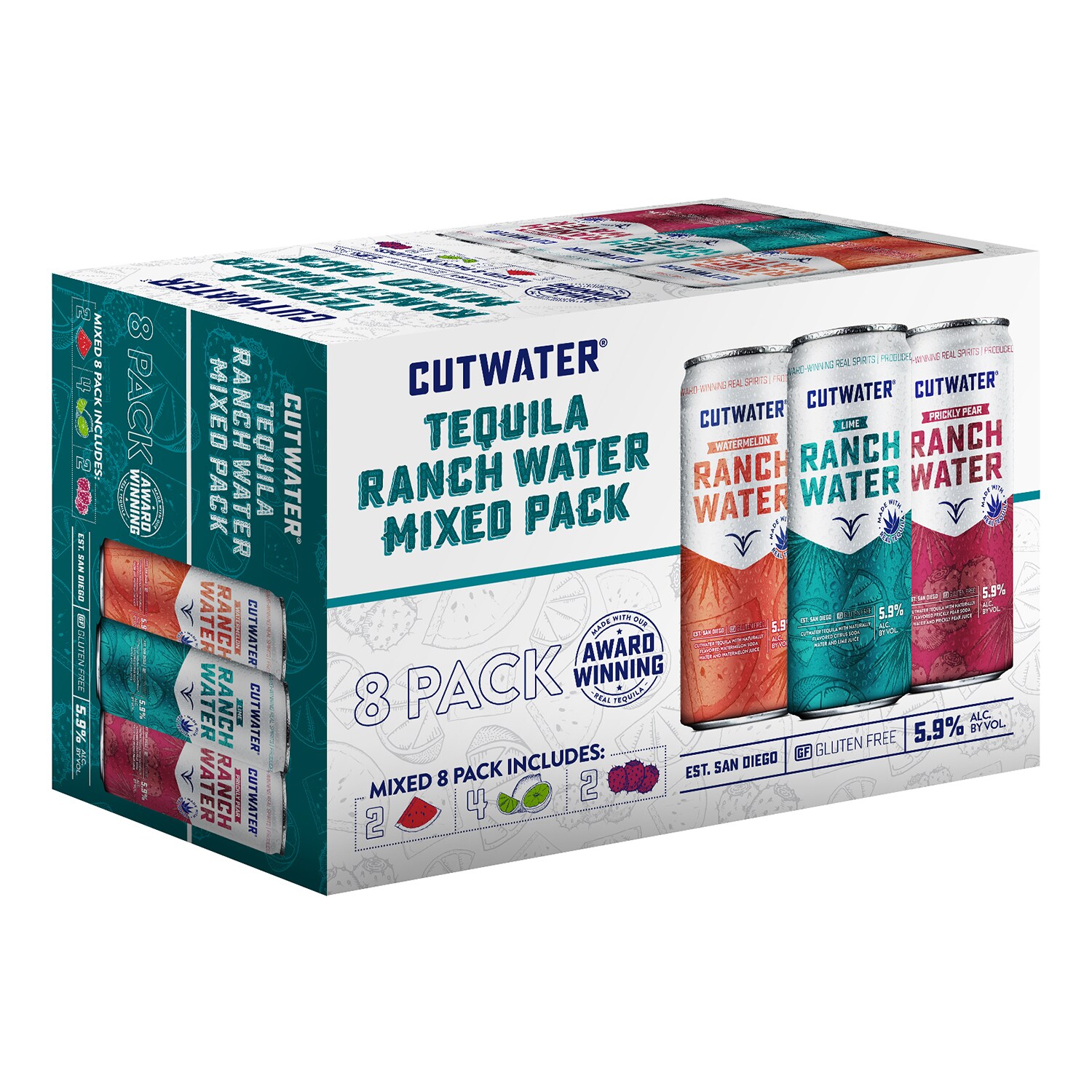 Cutwater Spirits Tequila Ranch Water Variety Pack, Cans