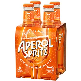 Aperol Spritz Cocktail, Glass Bottles