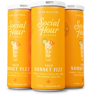 Social Hour Cocktails, Yuzu Sunset Fizz, Cans