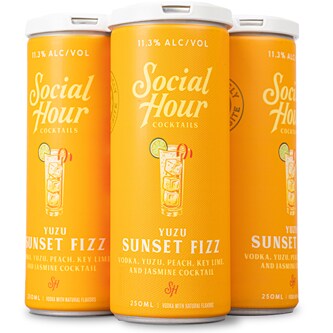 Social Hour Cocktails, Yuzu Sunset Fizz, Cans