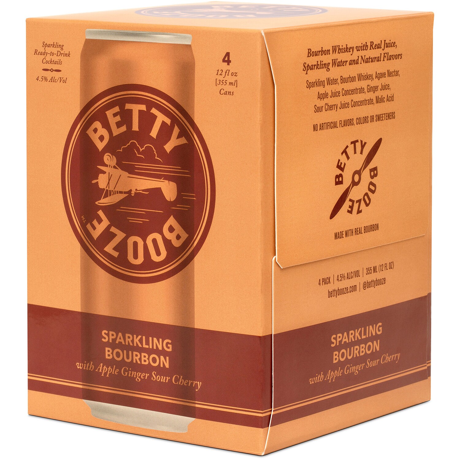 Betty Booze Sparkling Bourbon with Apple Ginger Sour Cherry, Cans