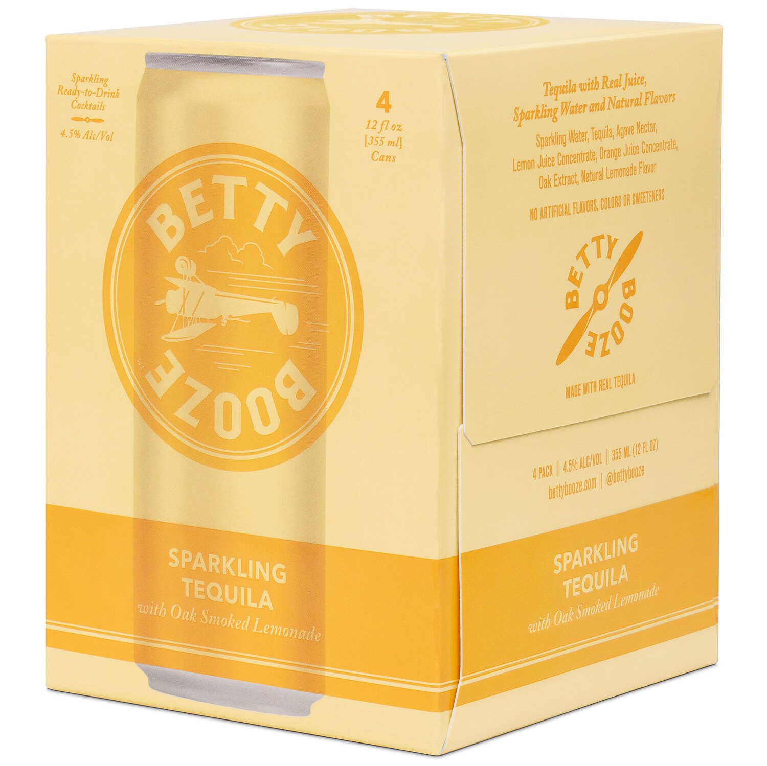 Betty Booze Sparkling Tequila with Oak Smoked Lemonade, Cans