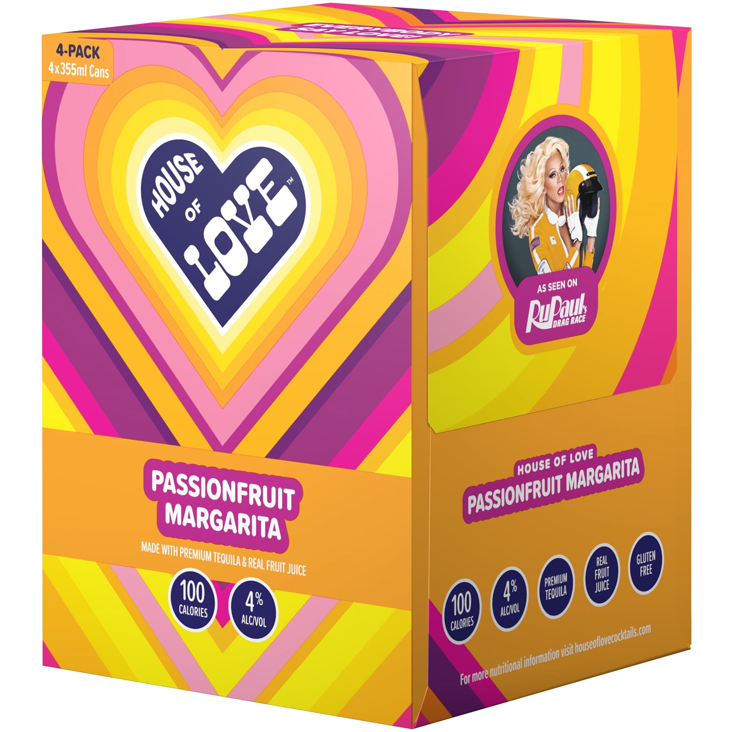 House Of Love Passion Fruit Margarita Cocktail, Cans