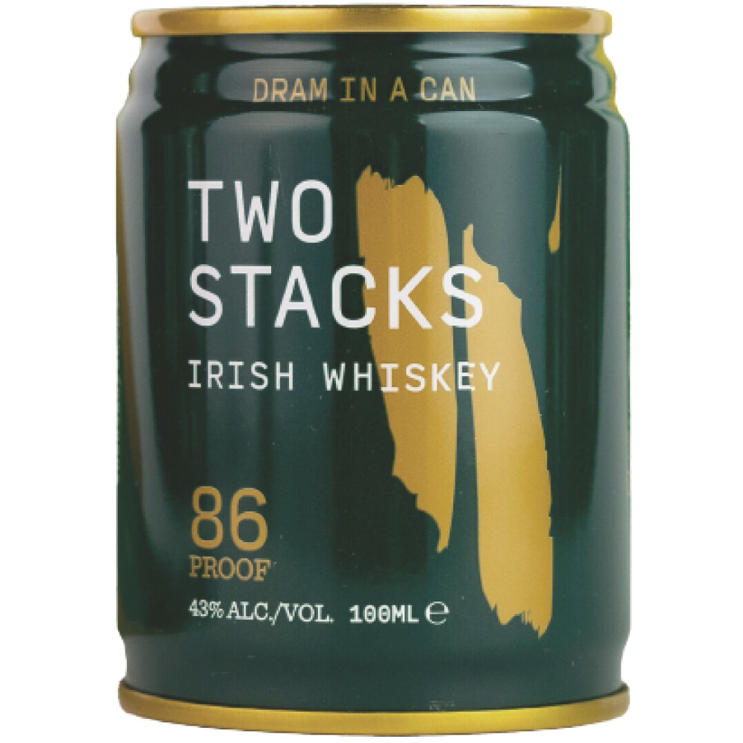 Two Stacks "Dram in a Can" Irish Blended Whiskey, Can