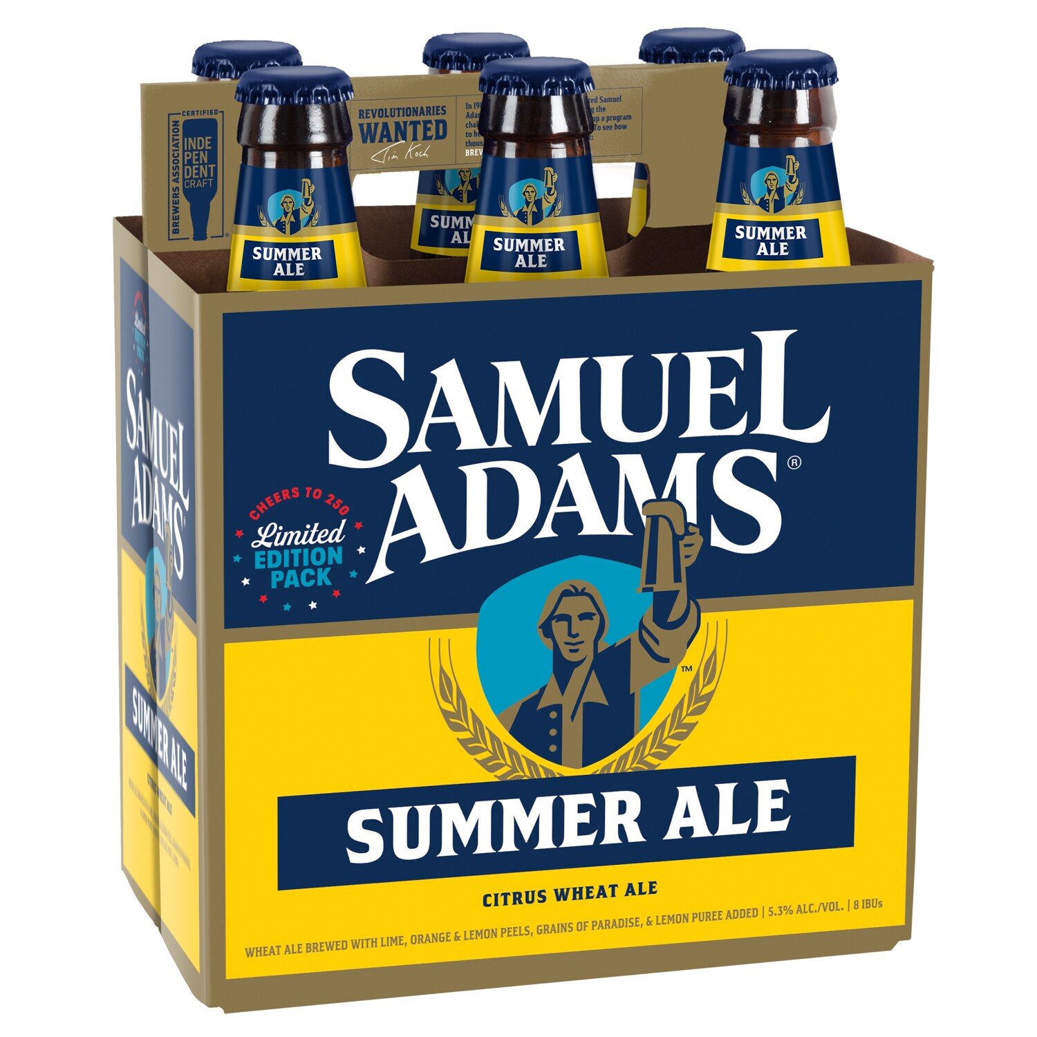 Samuel Adams Summer Citrus Wheat Ale, Glass Bottles