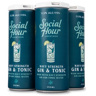 Social Hour Navy Strength Gin & Tonic, Cans