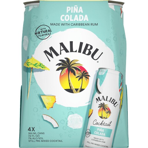 Malibu Pina Colada Rum Cocktail, Cans