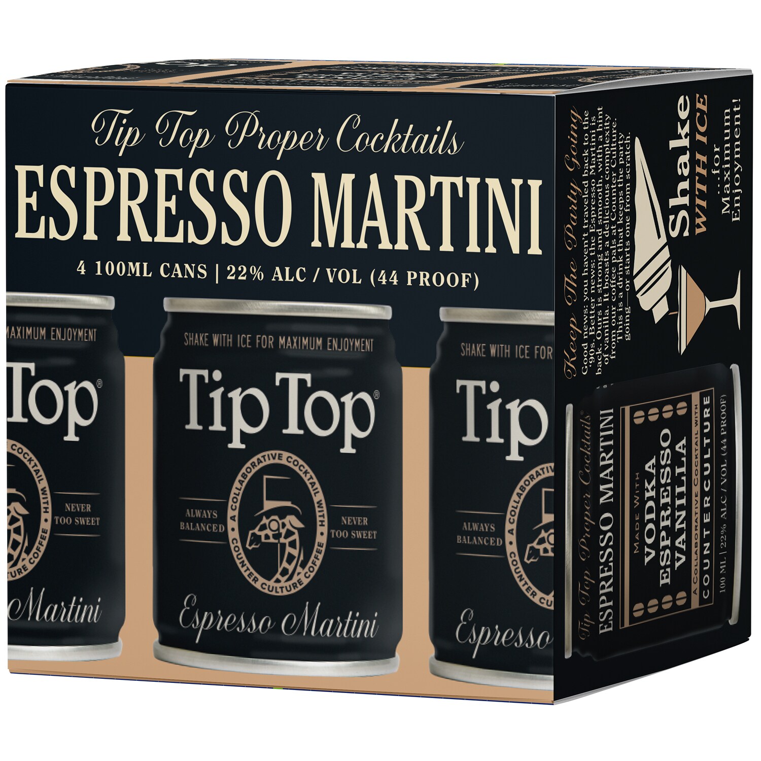 Tip Top Espresso Martini Cocktail, Cans 