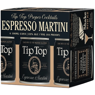Tip Top Espresso Martini Cocktail, Cans 