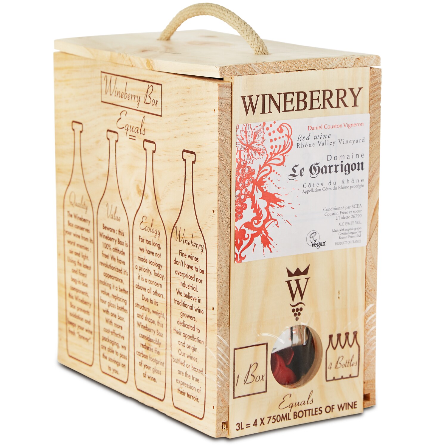 Domaine Le Garrigon Organic Côtes du Rhône Wineberry, Box
